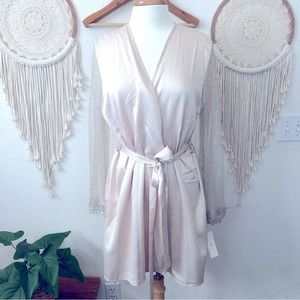 Flora nikrooz champagne lace detail satin robe bride wedding night